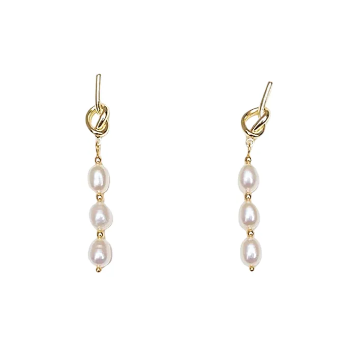 Khuyên Tai Nữ Kya Jewel Knot Pearl PE46 Màu Vàng Trắng