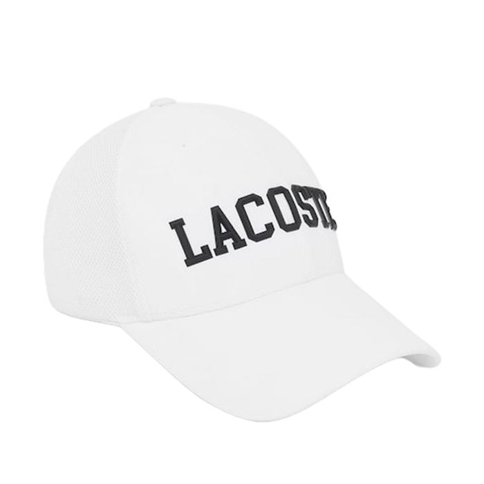 Mũ Lacoste Lettering Baseball Cap RK242E 70V Màu Trắng