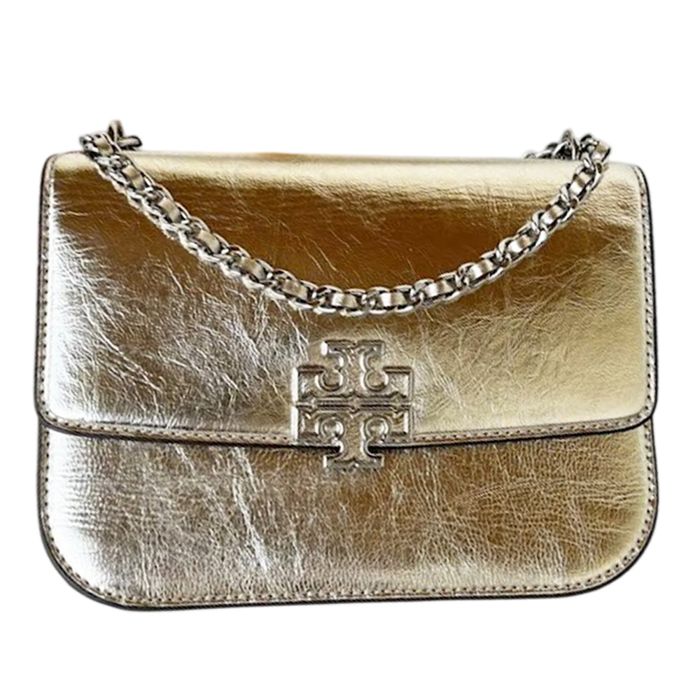 Túi Đeo Chéo Nữ Tory Burch 153287 Britten Metallic Tone With Silver Hardware 153287 Màu Vàng Gold