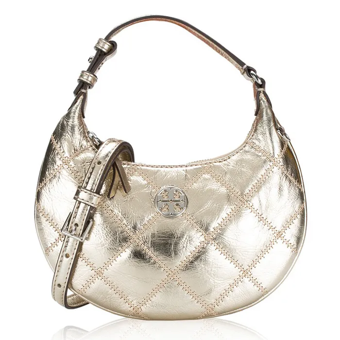 Túi Đeo Vai Tory Burch Willa Metallic Mini Crescent Bag Spark 152037 Gold 