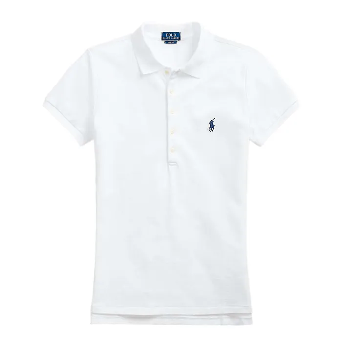 Áo Polo Nữ Ralph Lauren Slim Short Sleeve 211870245001 Màu Trắng Size L