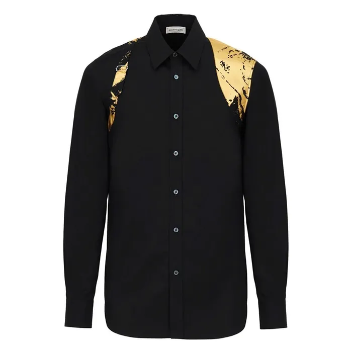 Áo Sơ Mi Nam Alexander McQueen Long Sleeve Shirt 782241 Màu Đen Size S