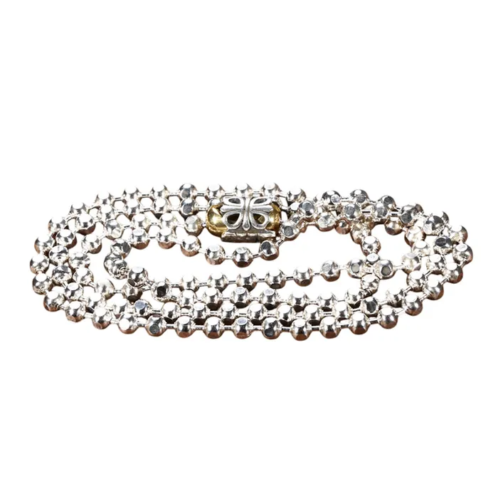 Dây Chuyền Nam Lili Jewelry Chuỗi Hạt Tròn Korbin LILI_080503 Màu Bạc 4mm Size 60