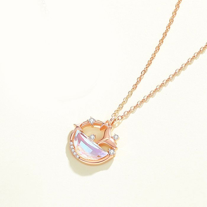 Dây Chuyền Nữ Lili Jewelry Bạc Đính Đá CZ Cá Voi Lấp Lánh Maeve LILI_125824 Màu Vàng Hồng