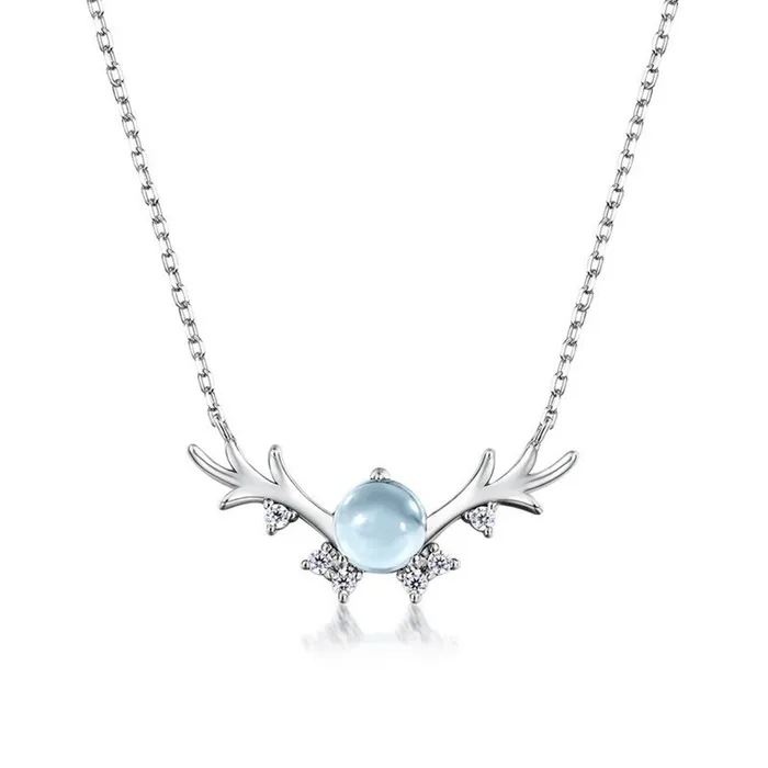 Dây Chuyền Nữ Lili Jewelry Gạc Nai Đính Đá Topaz LILI_918479 Màu Bạc