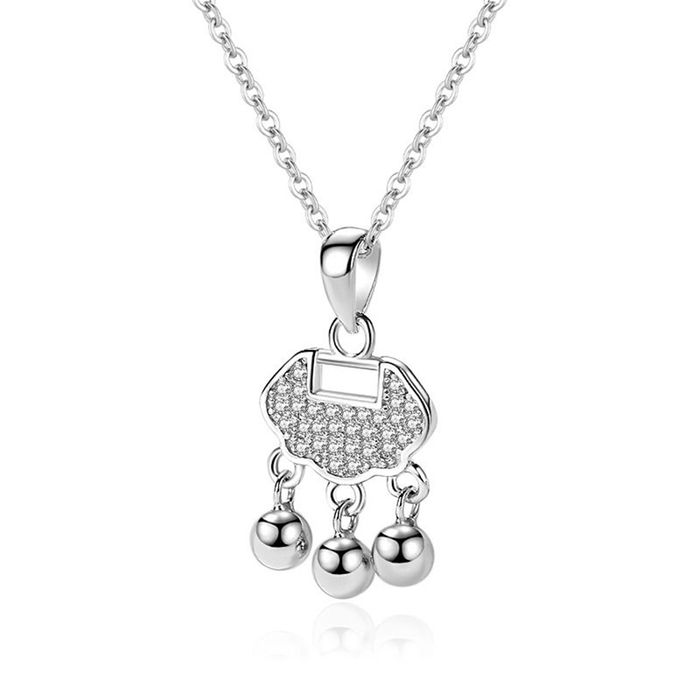 Dây Chuyền Nữ Lili Jewelry Khóa Trường Mệnh LILI_312712 Màu Bạc