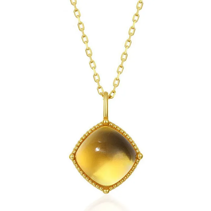 Dây Chuyền Nữ Lili Jewelry Mặt Đá Citrine Lovely Day LILI_597517 Màu Vàng