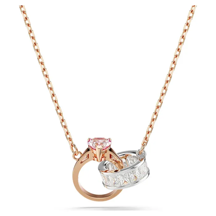 Dây Chuyền Swarovski Connexus Pendant Mixed Cuts, Heart, White, Mixed Metal 5690036 Màu Vàng Hồng