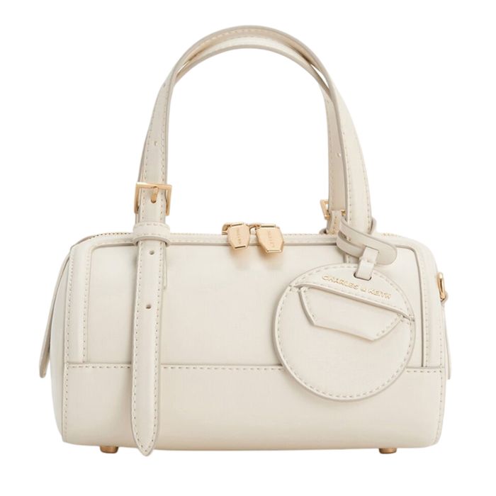 Túi Xách Nữ Charles & Keith CNK Enola Bowling Bag Cream CK2-30671730 Màu Kem
