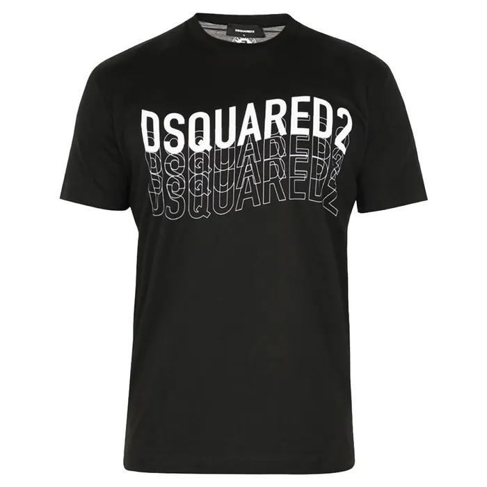 Áo Phông Nam Dsquared2 Men's Round Neck Short Sleeve TShirt With Logo S74GD0829 Black Màu Đen Size S