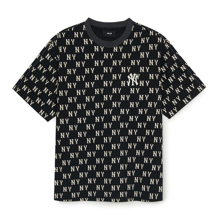 Áo Thun MLB Classic Monogram Sporty Panel Pattern T-Shirts New York Yankees 3ATSM0553-50BKS Màu Đen Size M