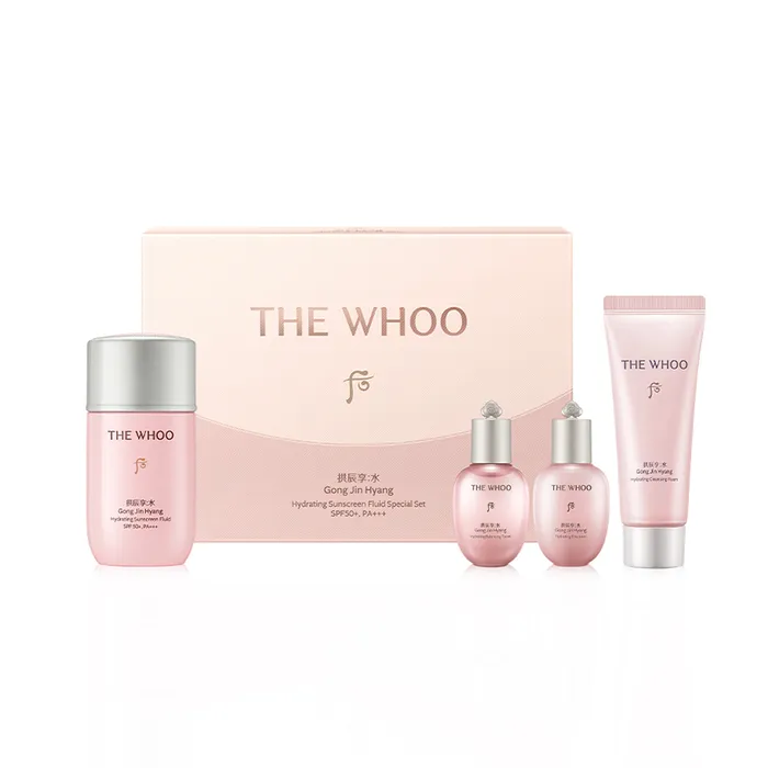Bộ Sản Phẩm Chăm Sóc Da Whoo WH GJH Hydrating Suncreen Fluid 4 Món C_Mi