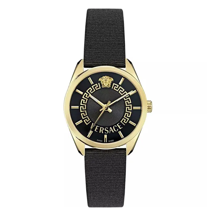 Đồng Hồ Nữ Versace V-Circle Grosgrain Black Watch VE8A00224 Màu Đen