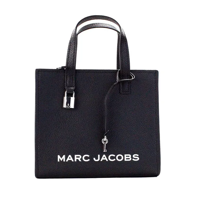 Túi Tote Nữ Marc Jacobs Mini Grind Coated Leather Màu Đen  