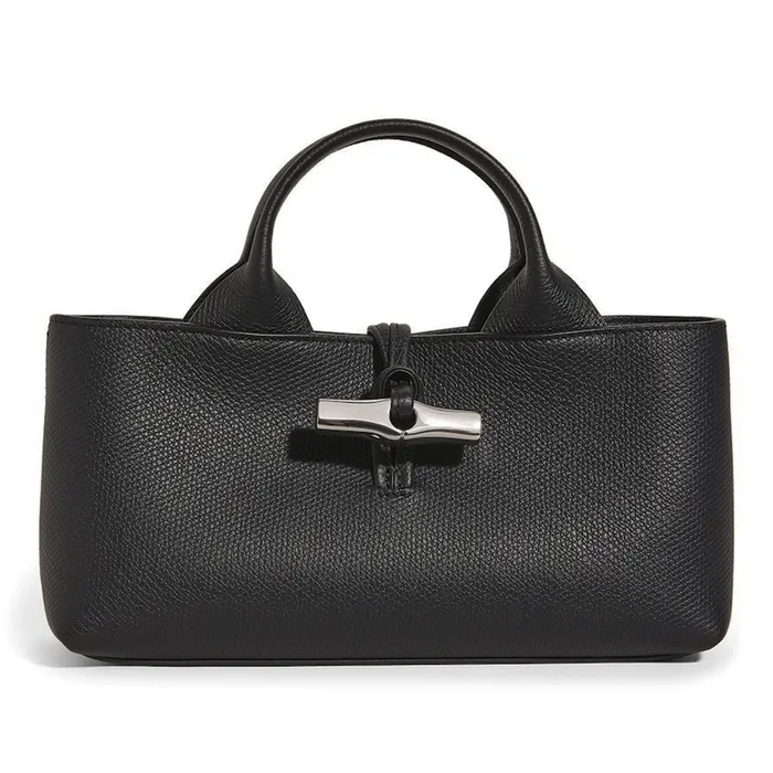 Túi Xách Nữ Longchamp Leather Le Roseau Baguette Bag Black Màu Đen