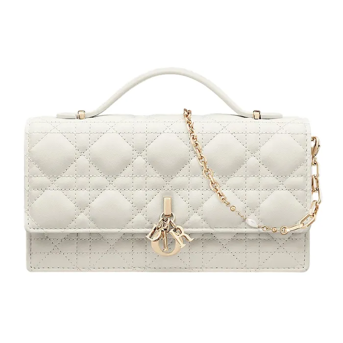 Túi Xách Tay Nữ Dior My Dior Mini Bag Latte Cannage Lambskin S0980ONMJ_M030 Màu Trắng