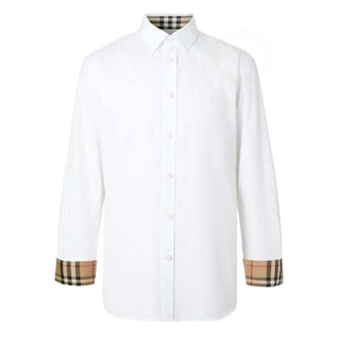 Áo Sơ Mi Burberry White With TB Monogram Motif 8032308 Màu Trắng Size XS