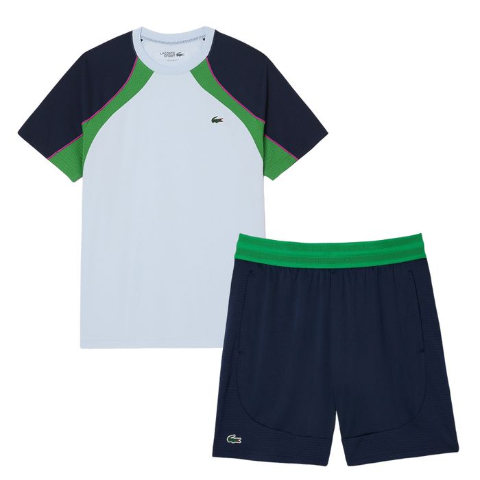 Bộ Quần Áo Cộc Tay Nam Lacoste Men's Tennis GH8950 / TH8951 Màu Xanh Size 4
