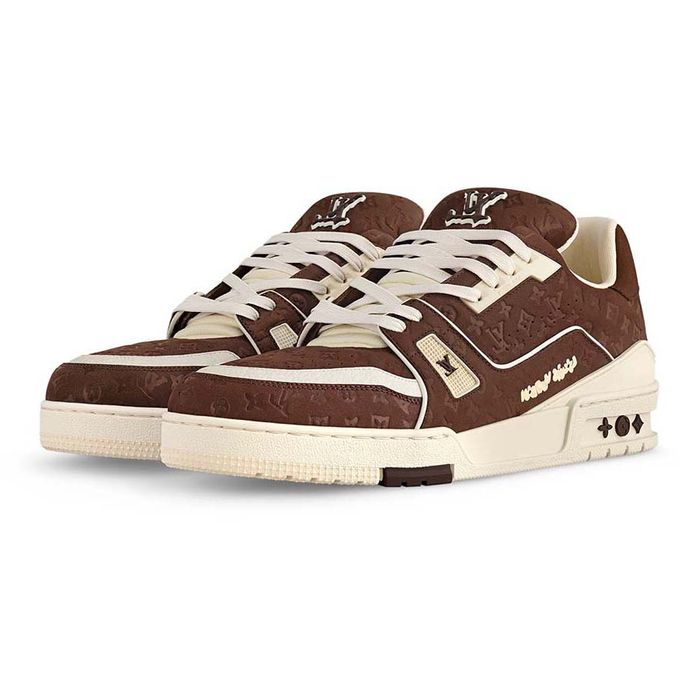 Giày Thể Thao Nam Louis Vuitton LV Trainer 1ACR5T Màu Nâu Size 41