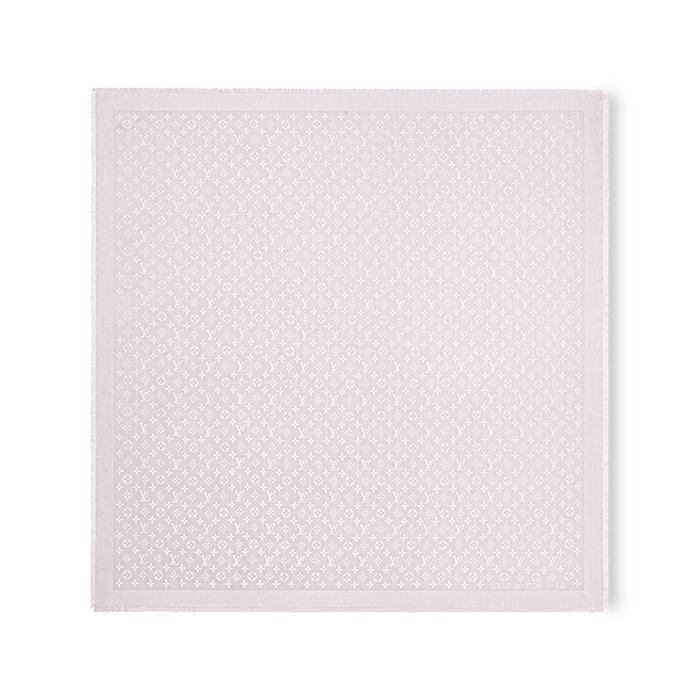 Khăn Choàng Nữ Louis Vuitton LV Monogram Classic Scarf M78161 Màu Xám Ngọc