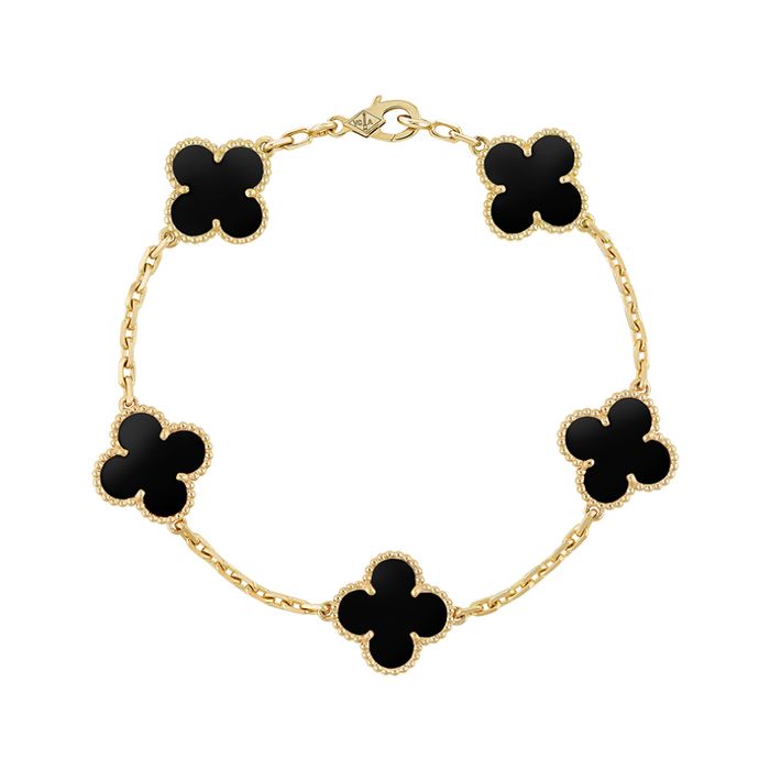 Vòng Đeo Tay Nữ Van Cleef & Arpels Vintage Alhambra Bracelet 18k Yellow Gold Màu Đen Vàng
