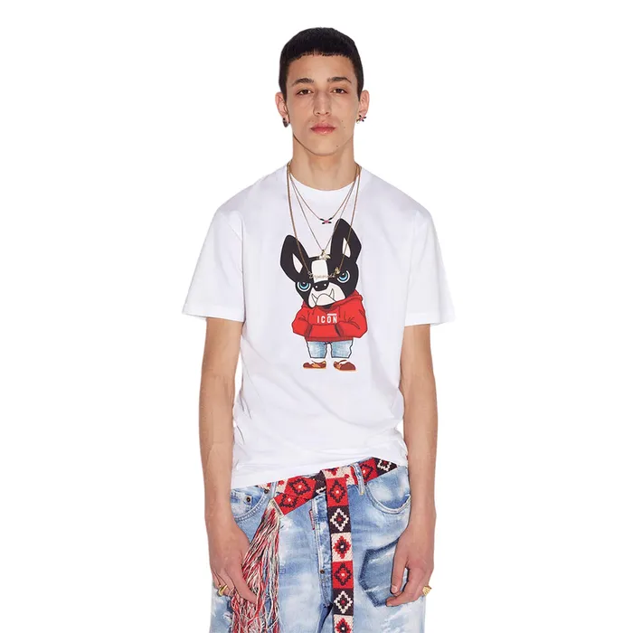 Áo Phông Nam Dsquared2 Red Ciro Cool Tshirt S79GC0058S23009100 Màu Trắng Size XS