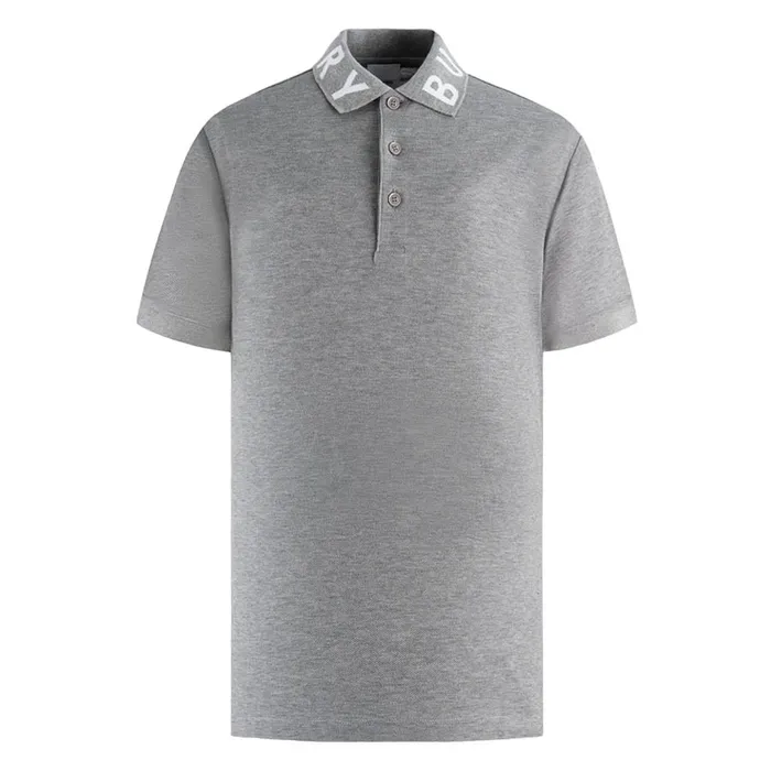 Áo Polo Nam Burberry Logo Neck Detail Màu Xám Size S