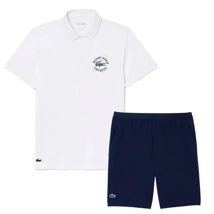 Bộ Quần Áo Cộc Tay Nam Lacoste Men's Ultra-Dry GH7452 / DH7759 Màu Xanh Navy/Trắng Size 5