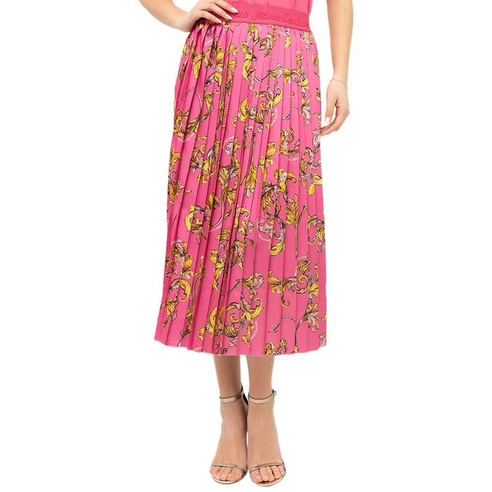 Chân Váy Nữ Versace Jean Couture Pleated Skirt 78HAE805 NS574 494 Màu Hồng Size 40