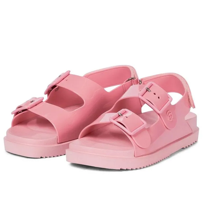 Dép Sandal Nữ Gucci Isla Buckled Rubber Màu Hồng Size 39