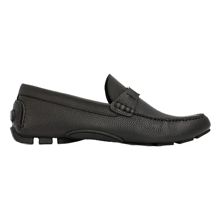 Giày Lười Nam Dior CD Logo Leather Moccasins Black 3LO114YJK-H569 Màu Đen Size 40