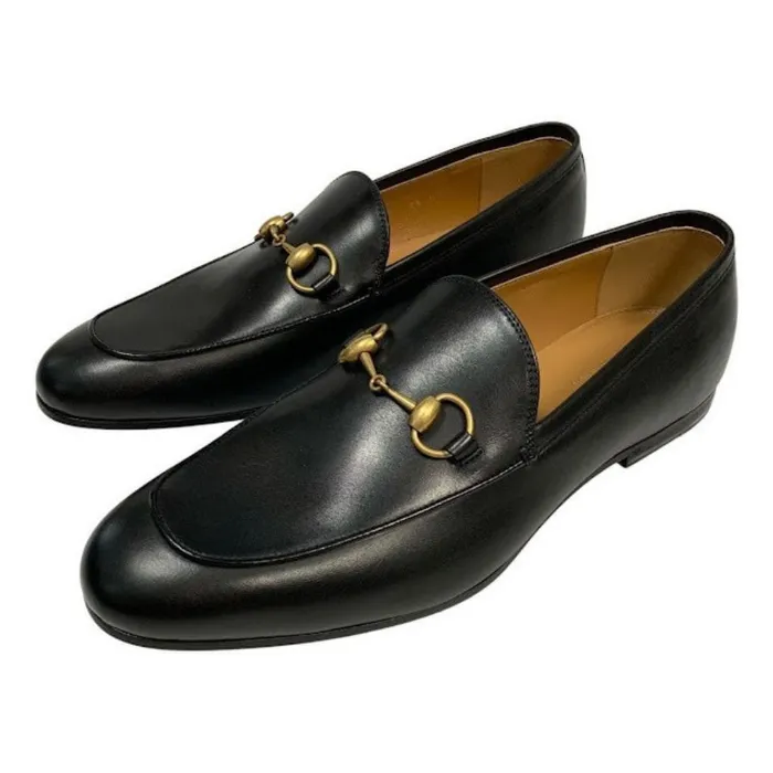 Giày Lười Nam Gucci Jordaan Leather Loafers 482467 Màu Đen Size 7.5