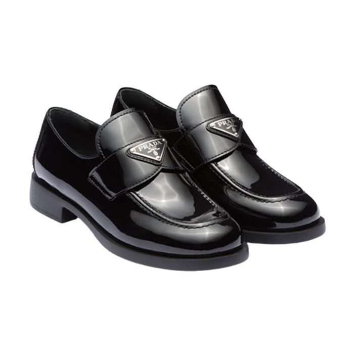 Giày Lười Nữ Prada Patent Leather Loafers Black 1D168N 069 F0002 F 025 Màu Đen Size 35