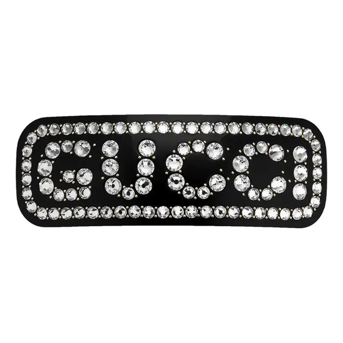 Kẹp Tóc Nữ Gucci Crystal Single Hair Barrette 590039 I4771 8519 Màu Đen