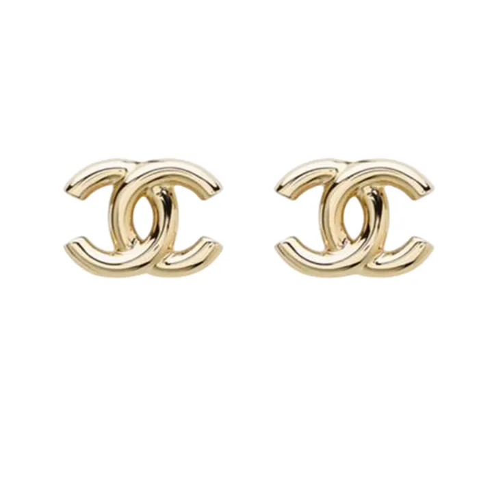 Khuyên Tai Nữ Chanel 25P CC Logo Gold Earrings Màu Vàng Gold