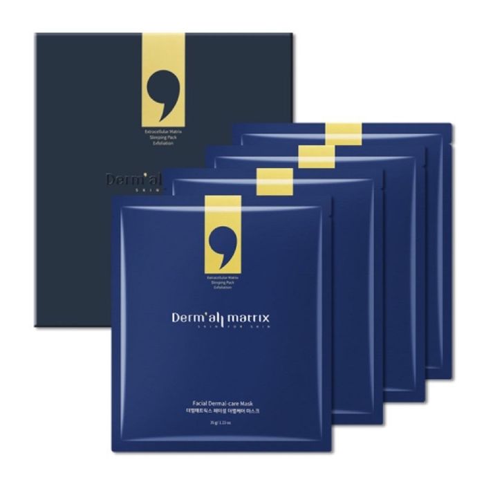 Mặt Nạ Hỗ Trợ Dưỡng Trắng Nâng Cơ Derm All Matrix Facial Dermal-Care Mask 1 Hộp 4 Miếng