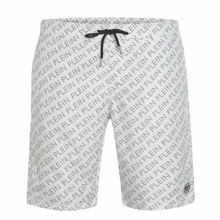 Quần Short Nam Philipp Plein Logo Swimming Trunk CUPP13M01 Màu Trắng Size M