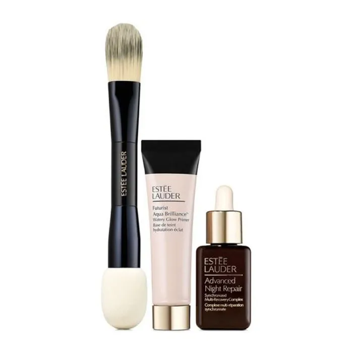 Set 3 Món Dưỡng Da Estée Lauder Serum + Kem Lót + Cọ Nền Double Wear