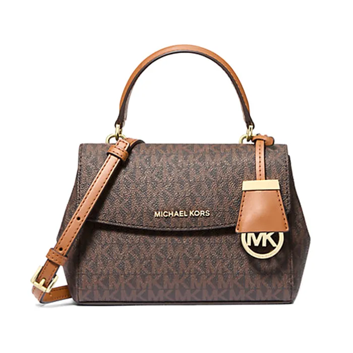 Túi Đeo Chéo Nữ Michael Kors MK Ava Extra-Small Signature Logo Crossbody Bag 32S5GAVC1B Màu Nâu