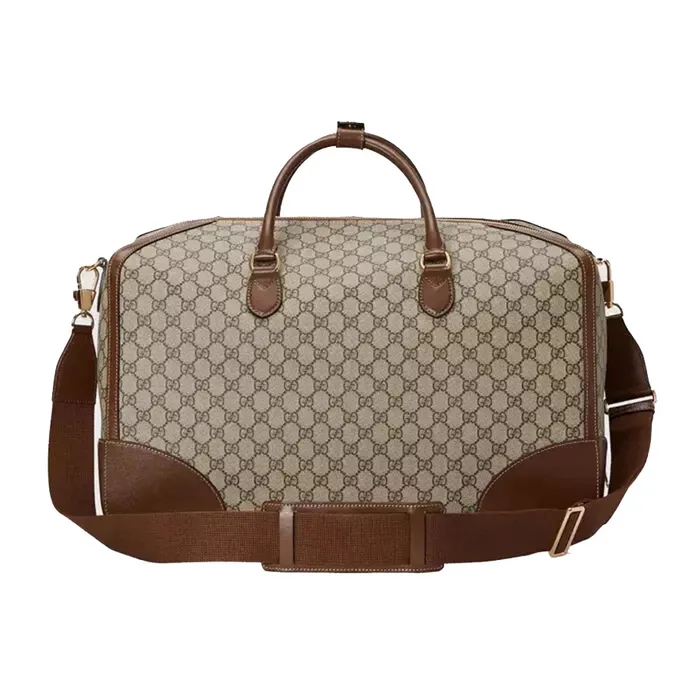 Túi Du Lịch Gucci Large Duffle Bag With Interlocking G 696015 Màu Nâu Be