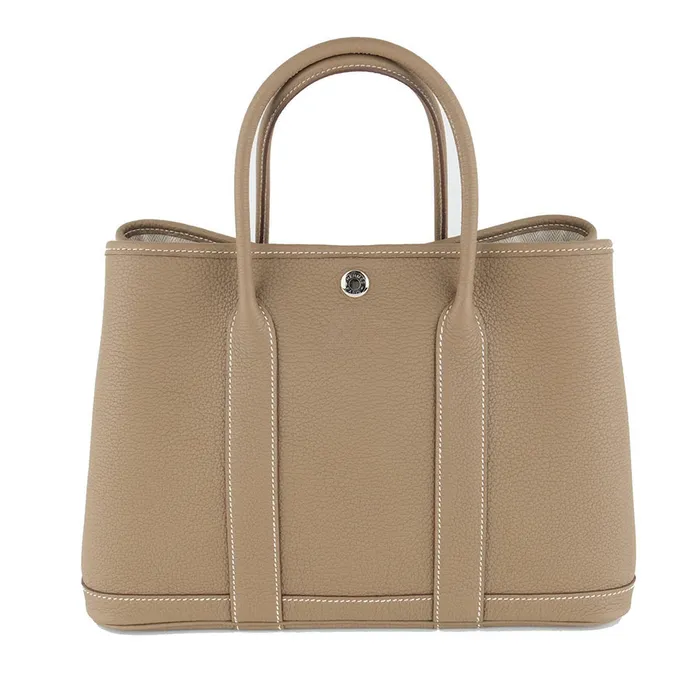 Túi Xách Tay Nữ Hermès Garden Party 30 Etoupe Màu Nâu Cafe