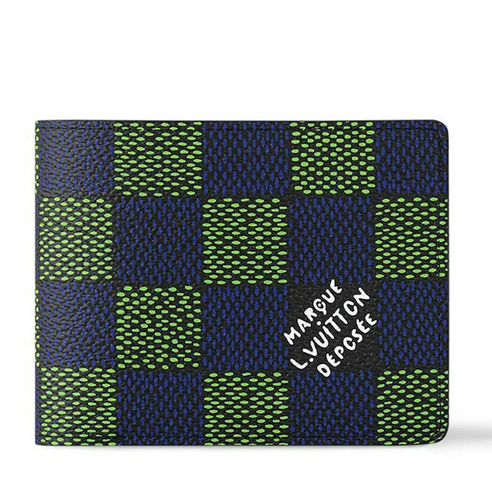 Ví Nam Louis Vuitton LV Multiple Wallet N00142 Phối Màu Xanh Green/Blue