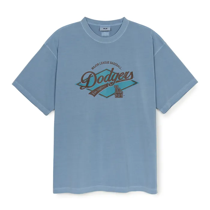 Áo Thun MLB Varsity Vintage Washing Graphic Mega Overfit T-Shirt LA Dodgers 3ATSV0753-07INL Màu Xanh Chàm
