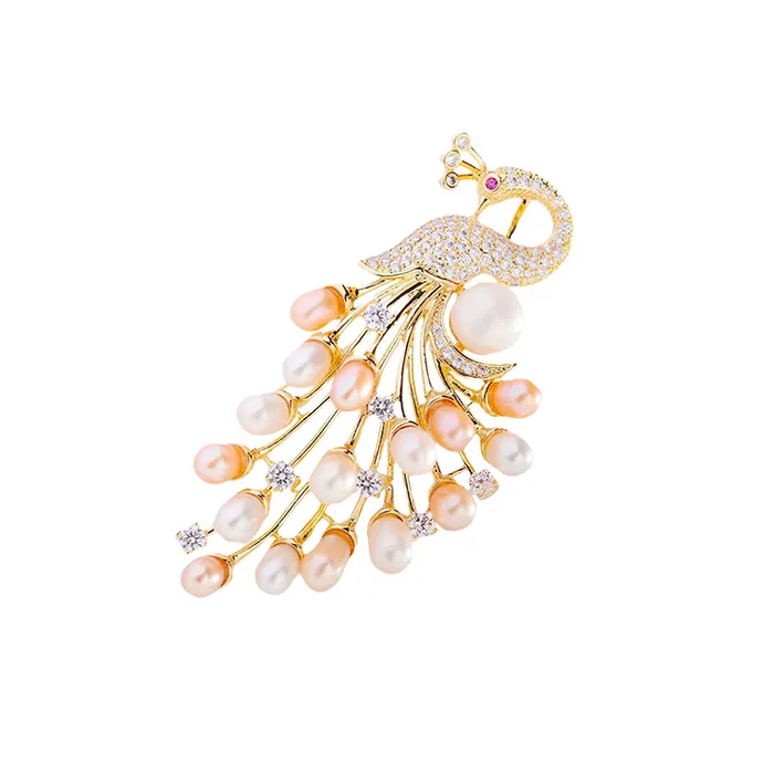 Cài Áo Nữ Meri Royal Peacock BR884 Màu Vàng