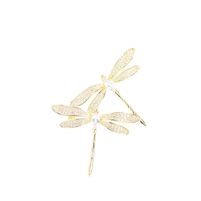 Cài Áo Nữ Meri Gemstone Golden Dragonflies BR797 Màu Vàng Gold