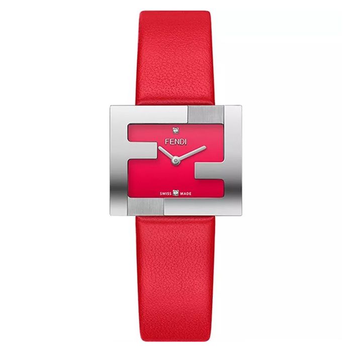 Đồng Hồ Nữ Fendi Fendimania FF 24 x 20mm Watch Màu Đỏ