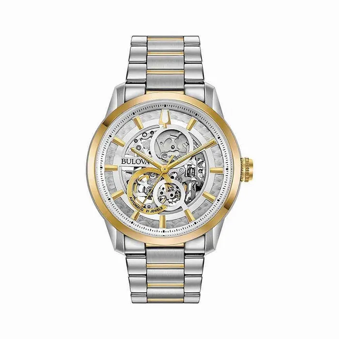 Đồng Hồ Nam Bulova Sketeton 98A214 Màu Vàng Bạc