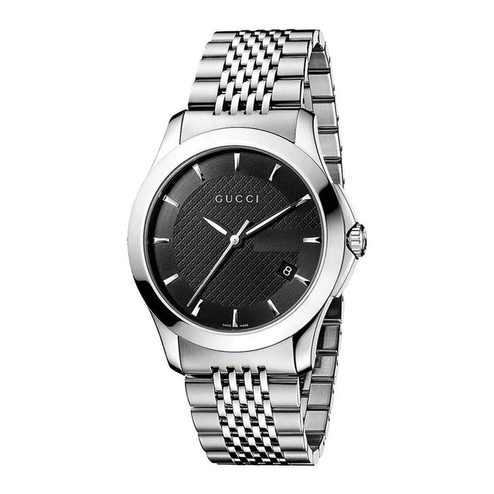 Đồng Hồ Nam Gucci G-Timeless Stainless Steel Watch YA126402 Màu Bạc/Đen