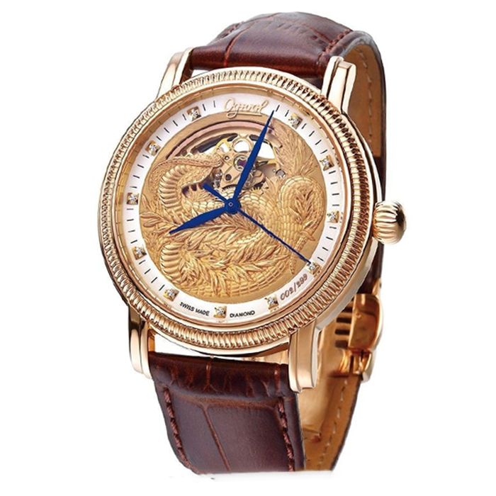 Đồng Hồ Nam Ogival OG358.56AG42R-GL Màu Nâu Vàng