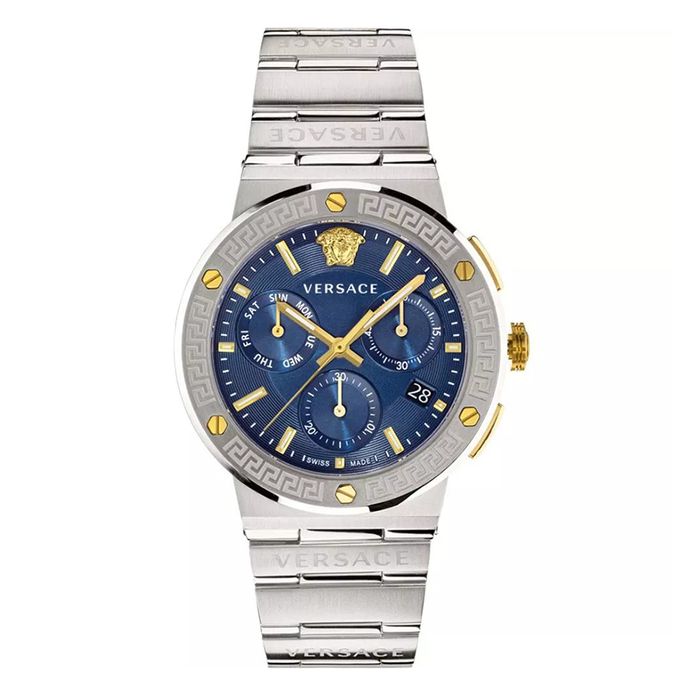Đồng Hồ Nam Versace Greca Watch 43mm VEZ900221 Màu Xanh Bạc